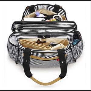 Skip hop Tote Diaper Bag blue and white stripe-new